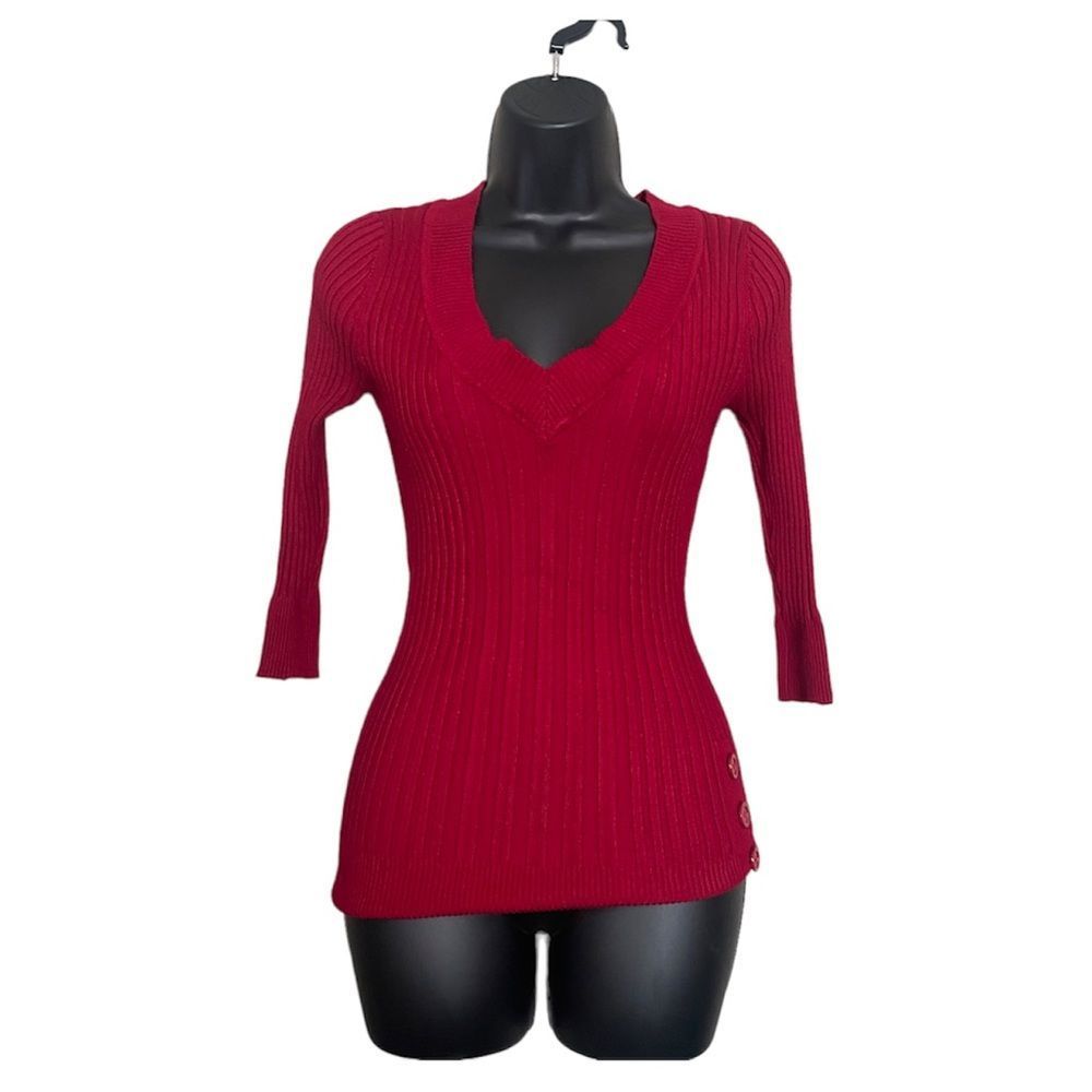 Its Our Time Red Ribbed Long Sleeve Sexy Top